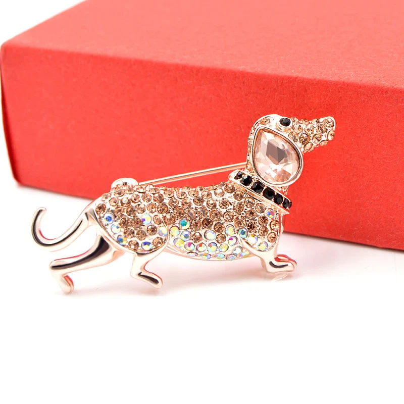 Dachshund Brooches Rhinestone Sausage for Women - Image 4