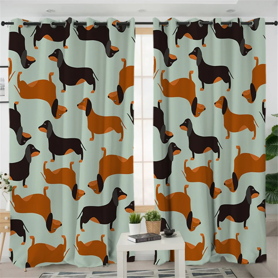 Dachshund Shower Curtain Cute Puppy Cartoon Decorative - Image 6