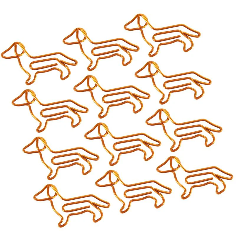 Dachshund Shaped Golden Paper Clips 1 Pack - Image 8