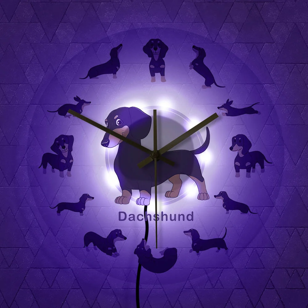 Dachshund Wall Clock Modern Wall Watch with RGB LED Light - Image 13