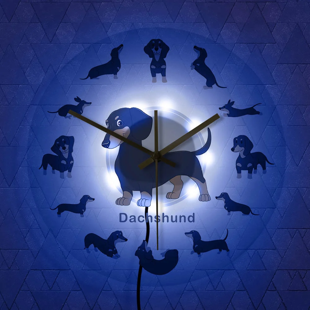 Dachshund Wall Clock Modern Wall Watch with RGB LED Light - Image 17